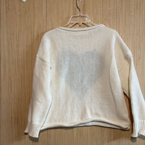 Mi Ami Ivory Sweater with Bold Black Heart - Picture 3 of 3